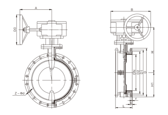 Flanged Fluorine Lined Centerline Butterfly Valve(圖1) Flanged Fluorine Lined Centerline Butterfly Valve(圖1)