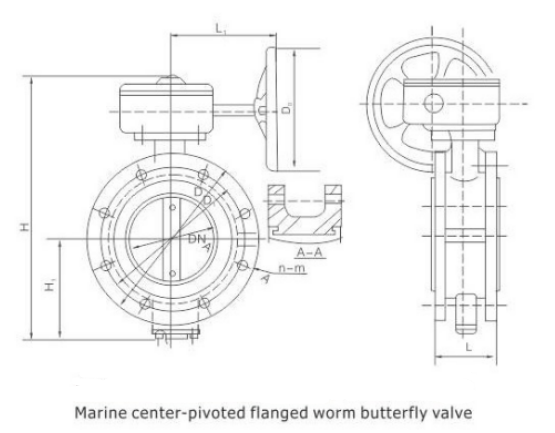 Marine Center Type Flanged Butterfly Valve(圖1) Marine Center Type Flanged Butterfly Valve(圖1)